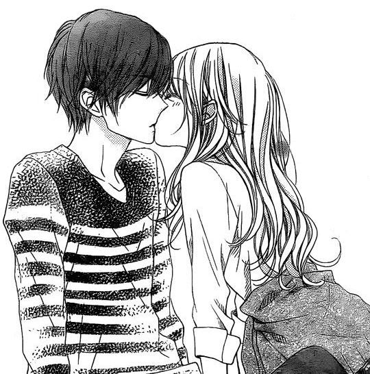 Anime couple black and white