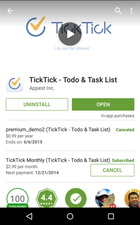 ticktick app not synching