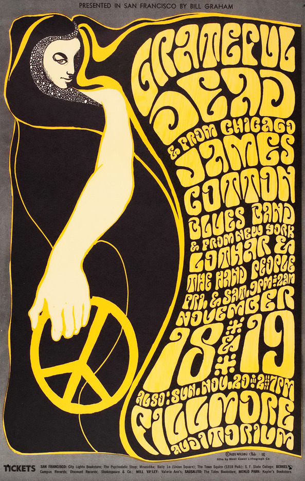 Design is fine. History is mine. — Wes Wilson, concert poster for ...