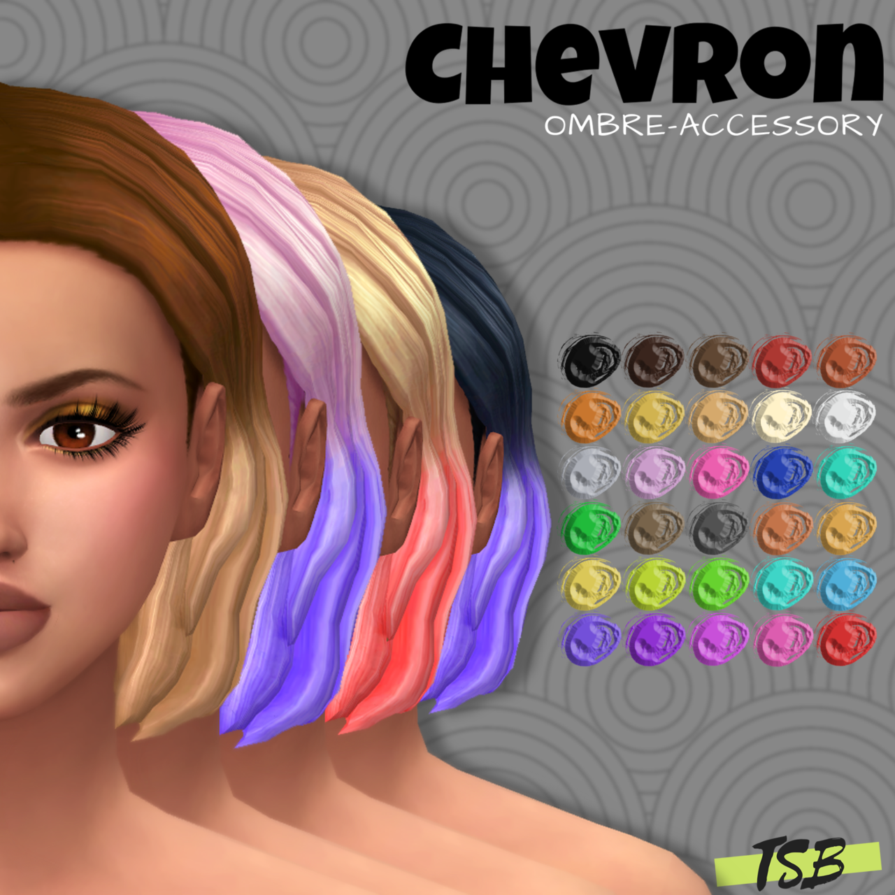 Maxis Match Cc World Thesimsboi Chevron Hair Ombre