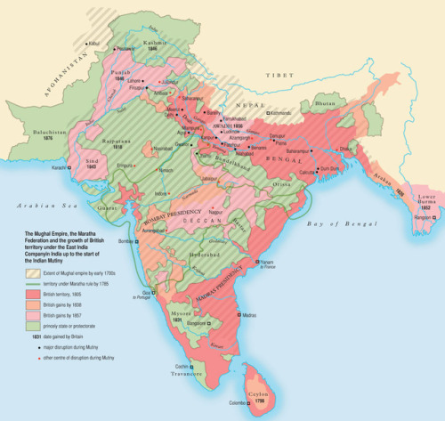 The expansion of the British East India Company. - Maps on the Web