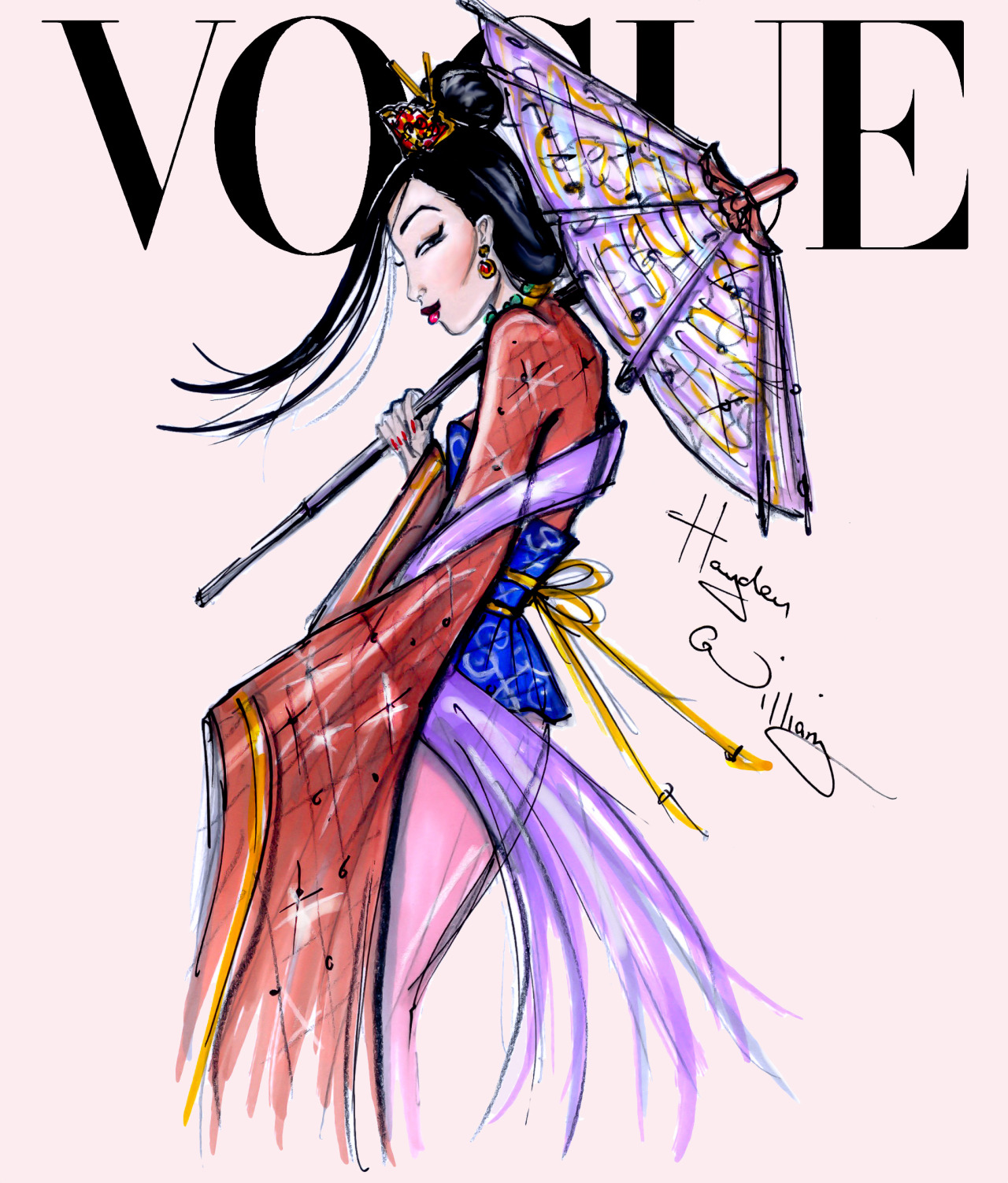 Hayden Williams Fashion Illustrations Disney Divas For Vogue By Hayden Williams Mulan