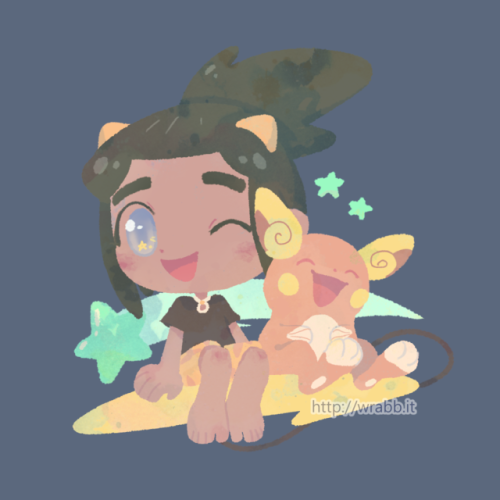 wrabbit-art:Hau and Alolan Raichumy favorite boye…