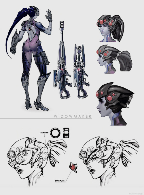 evilwvergil:“concept arts” : 奪命女 Widowmaker↳ オーバーウォッチ OVERWATCH