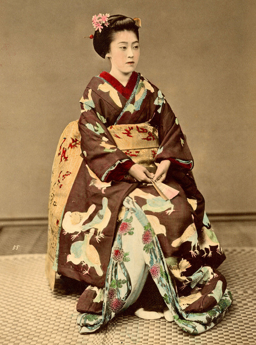 Kioto Dancing Girl by Kusakabe Kimbei 1880s (by Blue Ruin1)
“  Photograph number “55” in the catalogue of over 2,000 images by the Kusakabe Kimbei Studio of Yokohama, entitled “Kioto Dancing Girl”. This hand-coloured albumen photograph shows a maiko...