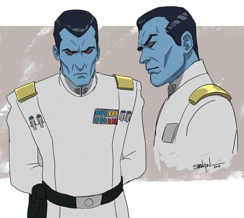 sarakpn:Quick sketch for fun. What if Thrawn was 2D animated...