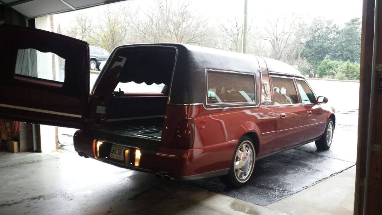 Burgundy Hearse Donald Trimble Funeral Home - TRY-TRI