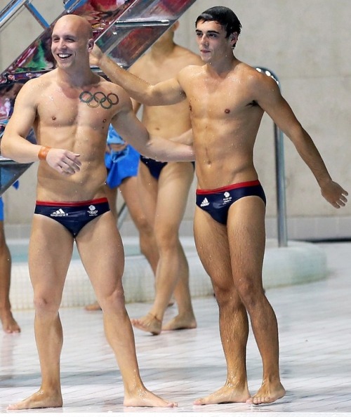 spandexjocks:Nicholas Robinson-Baker (left) with Chris Mears