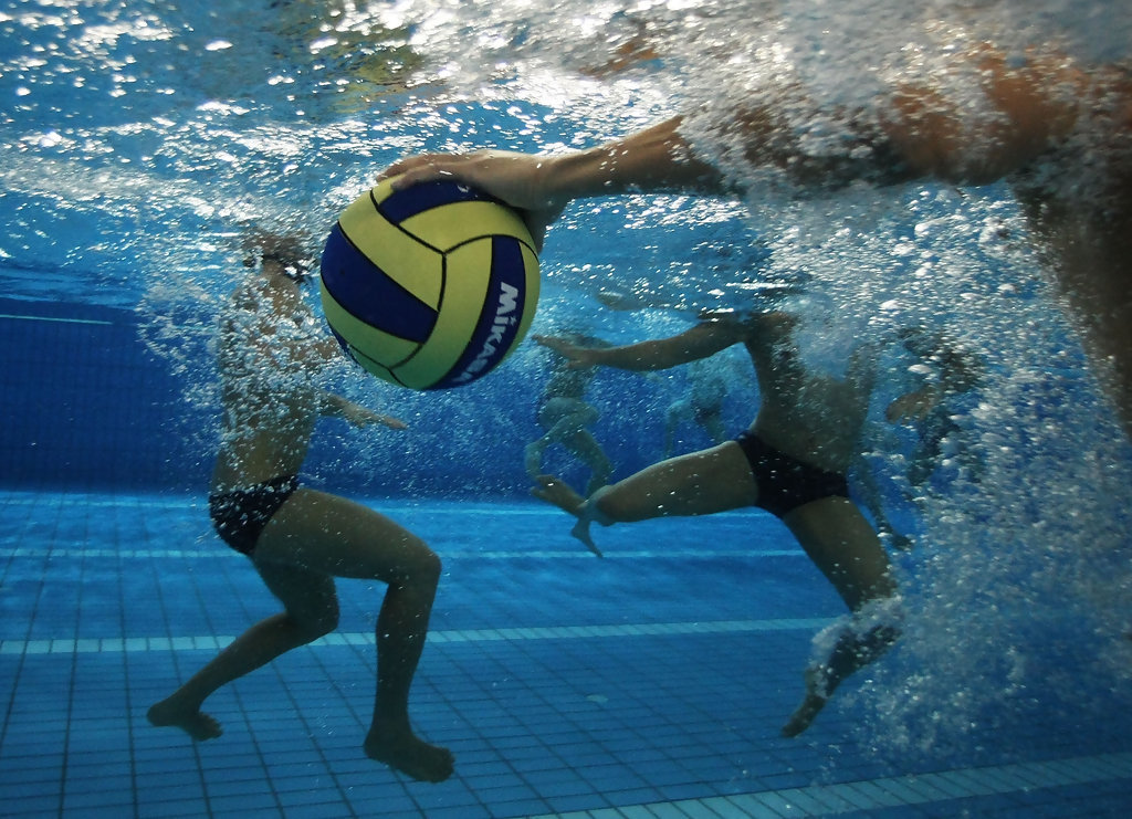 BlackandWhite, Hot under water water polo act image