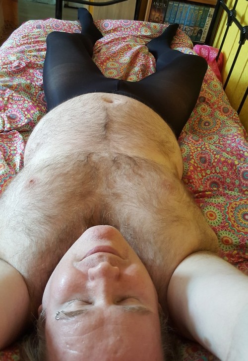 naughtydazzersplayground:Chubby daddy bear, tights, cock and...