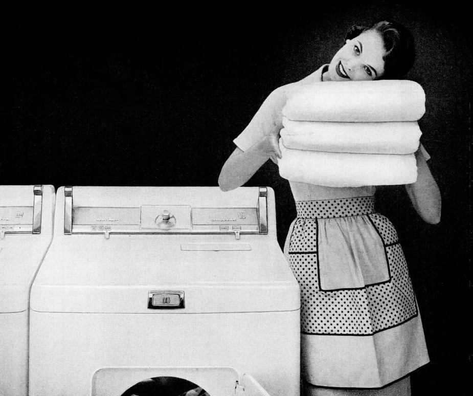 Housewife with Fresh Towels
