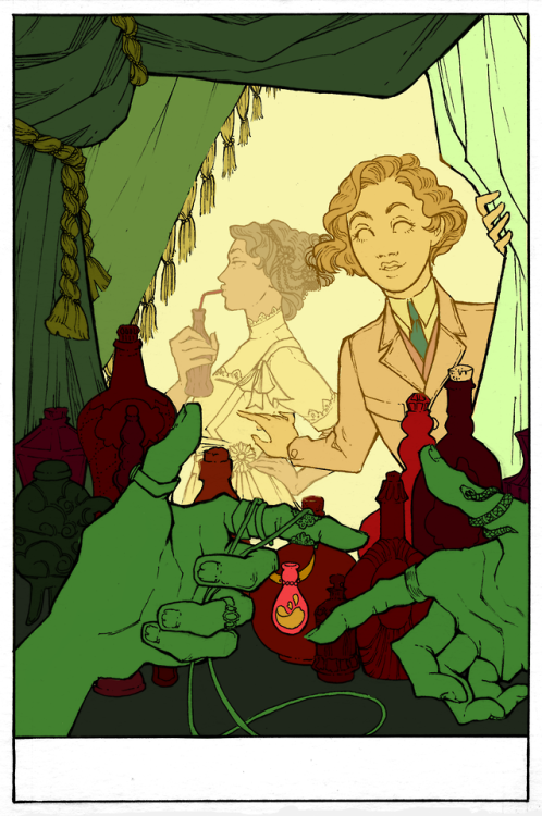 marlowelune:Some process stuff from this piece! The lines, a...