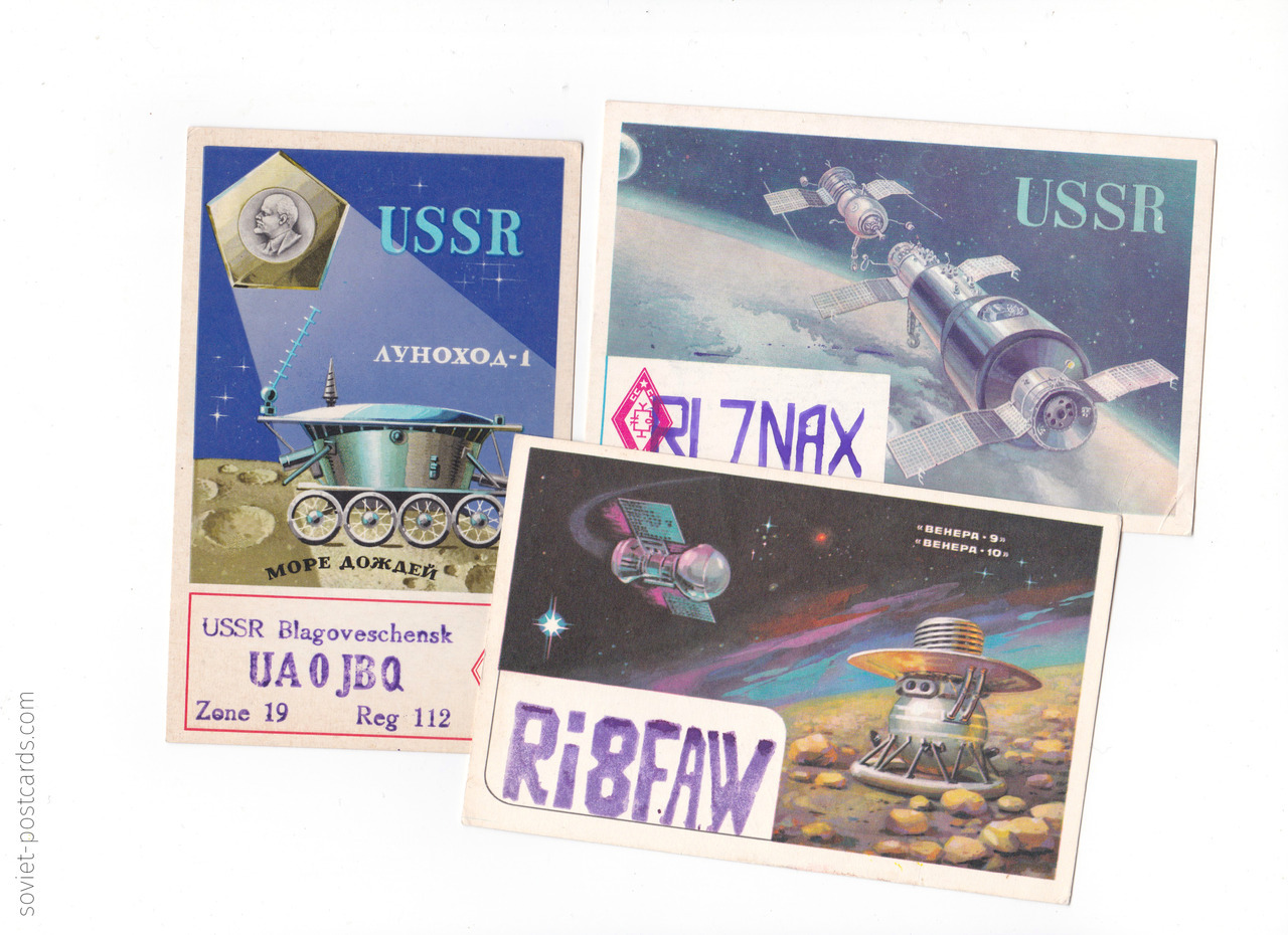 Soviet space-themed QSL-cards from the 1970s (buy here)