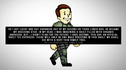 falloutconfessions:“So I got lucky and got Harkness out of...