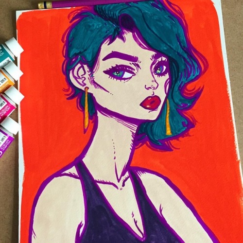 First gouache painting since college! Gouache is different than...