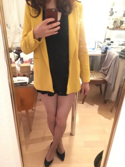 How about with a yellow blazer?