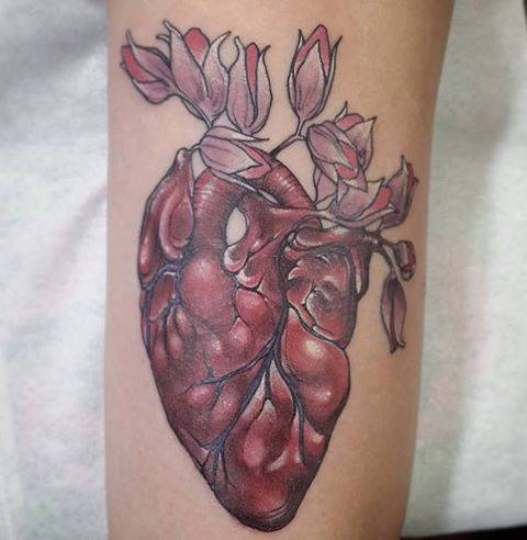 By Ramiro Blanco Gamboa, done at Homeless Tattoo Club, Buenos... anatomical heart;anatomy;facebook;heart;inner arm;love;medium size;neotraditional;ramiroblanco;surrealist;twitter