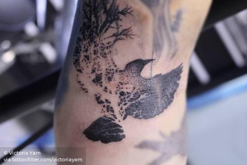By Victoria Yam, done in Hong Kong. http://ttoo.co/p/29416 animal;bird;double exposure;experimental;facebook;illustrative;inner arm;medium size;nature;other;tree;twitter;victoriayam