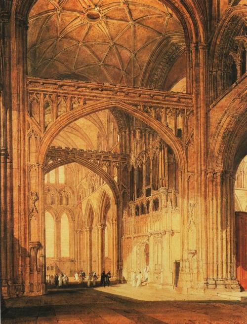 artist-turner:Interior of Salisbury Cathedral, William...