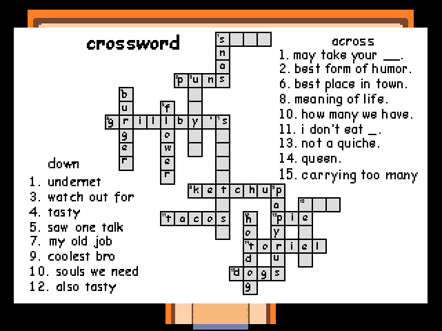 Can we have a picture of the crossword again? Undertale: Inverted Fate
