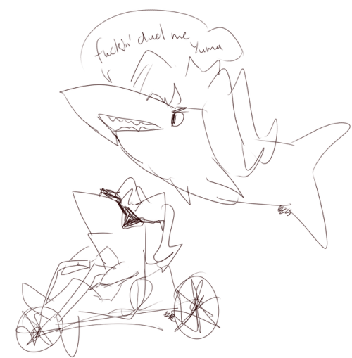 ashethehedgehog:My masterpieces from the stream yesterday; Shark...