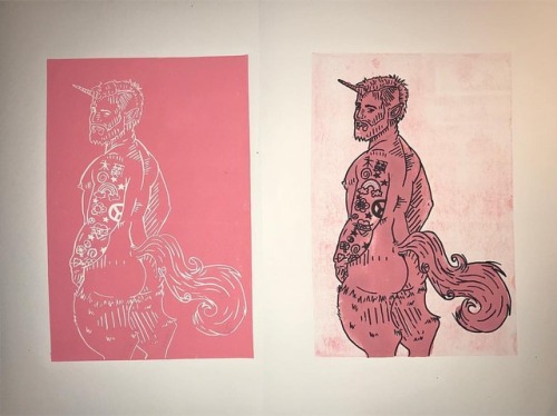 Dude-icorn original vs. Outline #getintomyprints #unicorn...