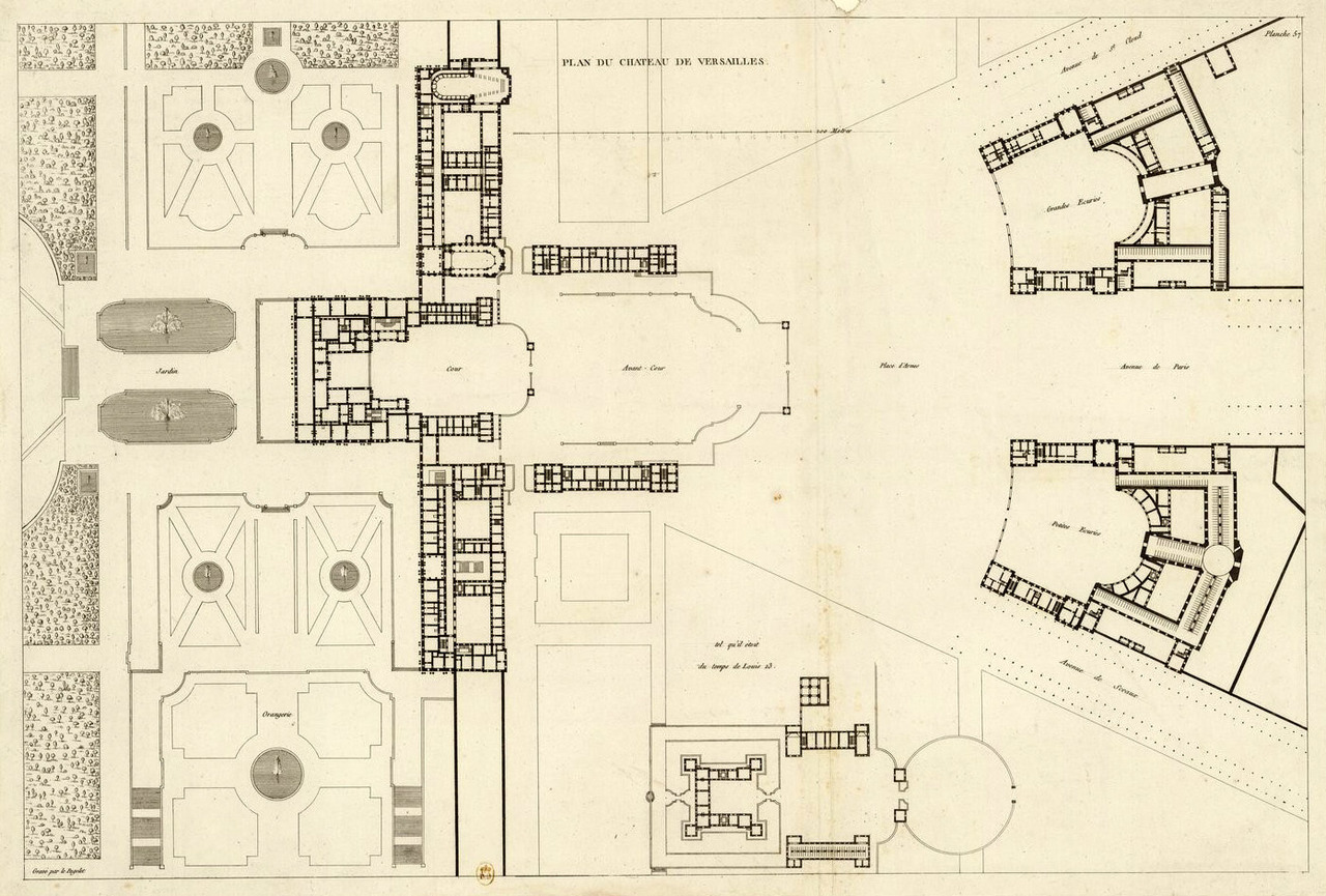 Archi Maps Plan Of The Chateau De Versailles And The