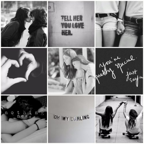 lalunalesbian:Black & white wlw moodboard ♥