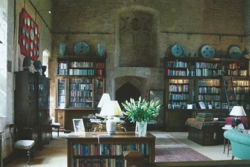 cair–paravel:The books in the great hall at Markenfield Hall,...