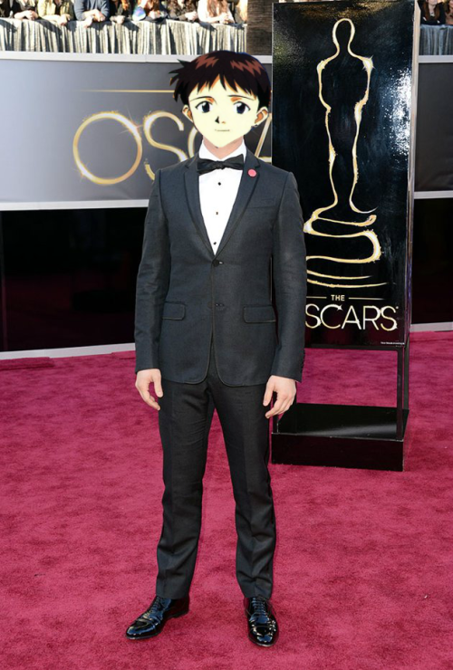 reverseracists:Shinji Ikari arrives at the Oscars