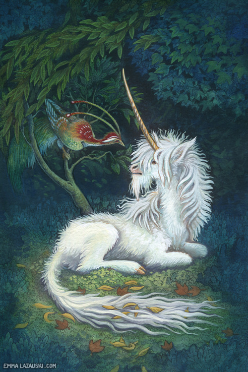 emmalazauski:Emma Lazauski - Woodland Unicorn - print...