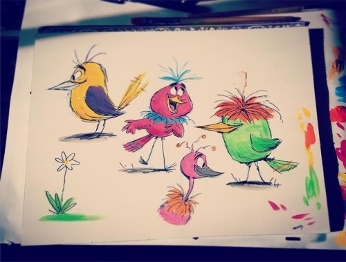 #birds #goache messing around