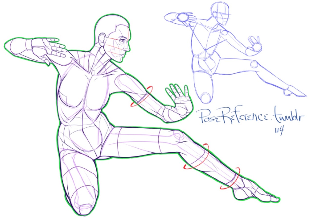 Reference Kneeling Poses Drawing