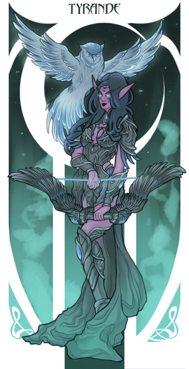 antaarf:Tyrande Whisperwind in art nouveau style