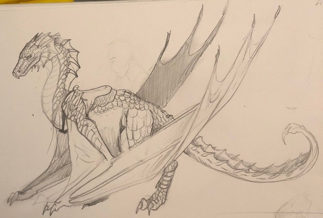 Bridgettegj — Dragon pencil sketch. With saddle