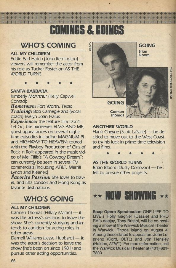 soap opera digest comings and goings
