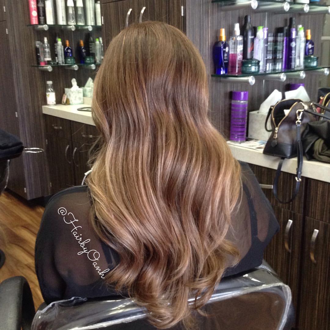 Hair By Oanh Warm Base With Honey Blonde Balayage Highlights On