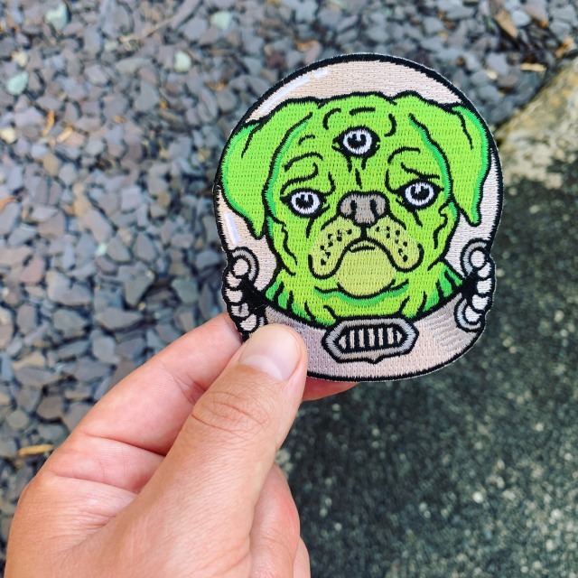 No Fit State Alien Pug Iron On Embroidered Patch