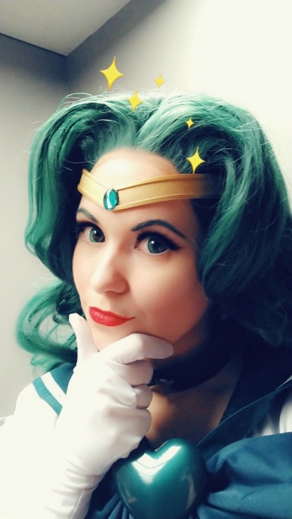 Goofing off in the studio as Sailor Neptune.