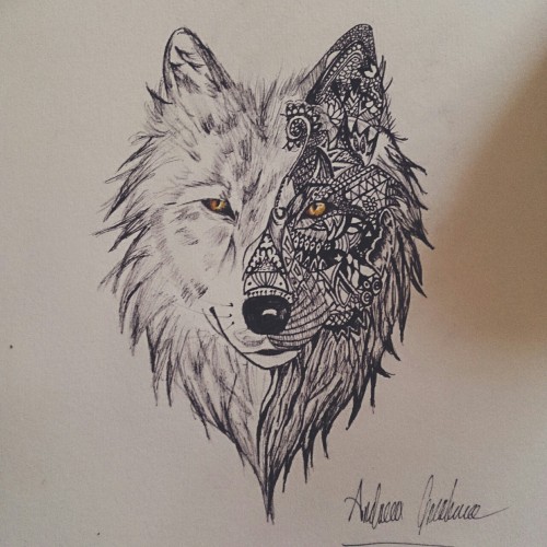 wolf drawing on Tumblr