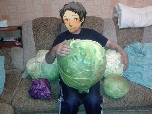 adachi with cabbage | Tumblr