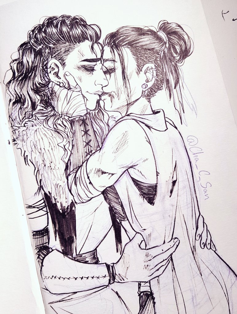 BeauYasha "omg we survived"-kiss for today’s goodnight-doodle. c....