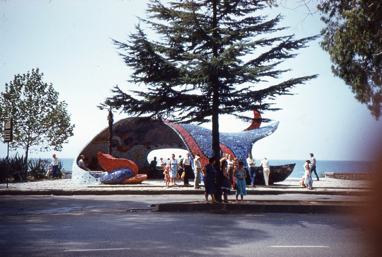 Bus stop in Gagra, Abkhazia (1982)