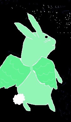 flying mint bunny plush