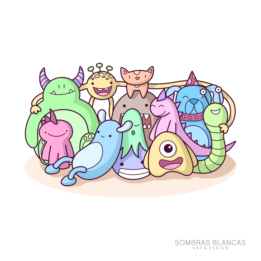 Monster Family Photo by Sombras Blancas Art & Design Instagram | Tumblr — Immediately post your art to a topic and get feedback. Join our new community, EatSleepDraw Studio, today!