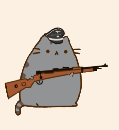 pusheen with a gun