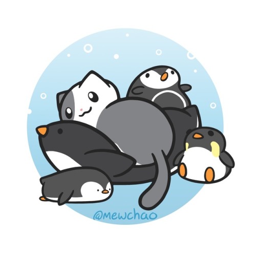 neko atsume penguin kawaii catsofinstagram artists on tumblr so cute fanart drawings draweveryday digital art artwork blue
