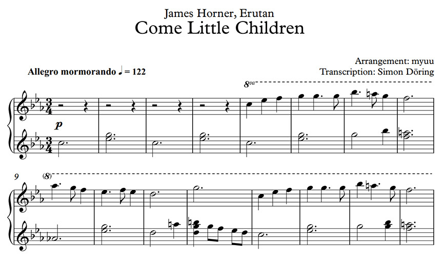 Come Little Children Hocus Pocus Piano Sheet Music Best Music Sheet - come little children roblox id