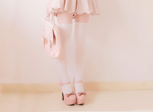 myedit bobon21 pink white pastel kfashion japanese legs