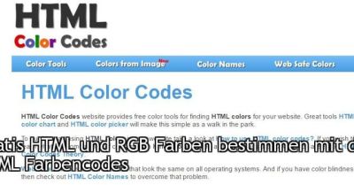 Web Color Chart Names
